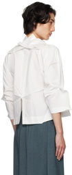 132 5. ISSEY MIYAKE White Standard Shirt