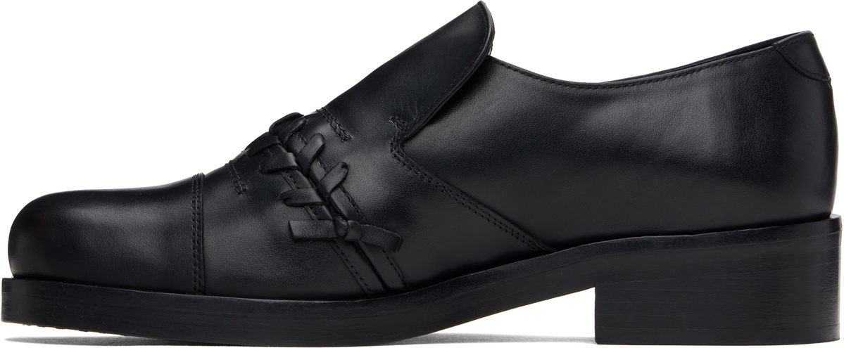 Stefan Cooke Black Leather Slip-on Loafers