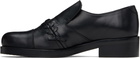 Stefan Cooke Black Leather Slip-on Loafers