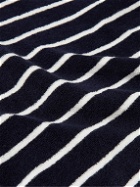 Armor Lux - Logo-Appliquéd Striped Organic Cotton-Terry Sweatshirt - Blue
