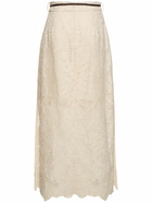 ZIMMERMANN Ottie Embroidered Linen Midi Skirt