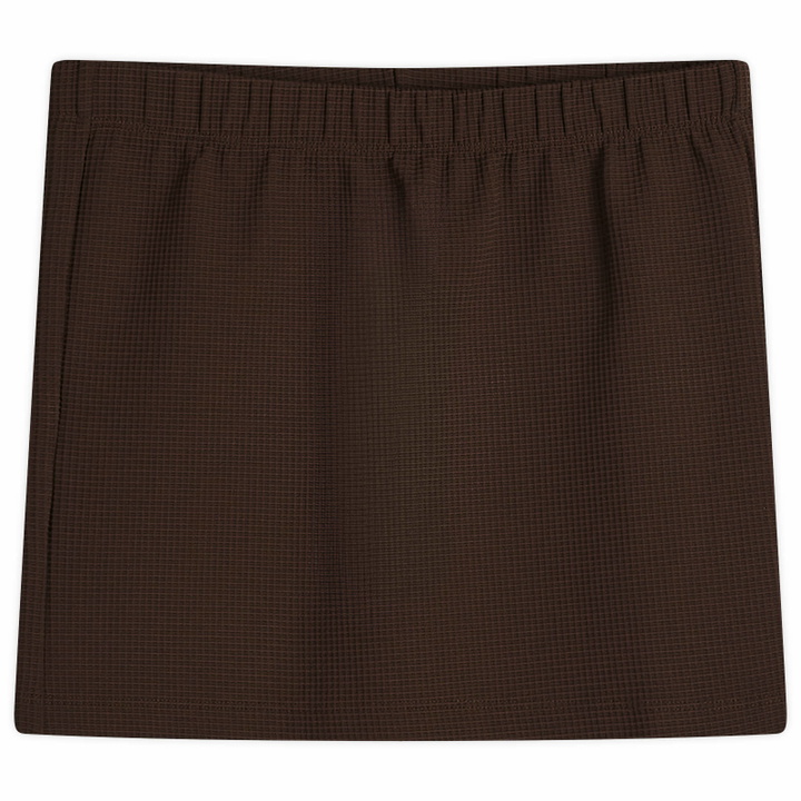 Photo: DONNI. Women's Box Weave Stretch Skirt in Espresso