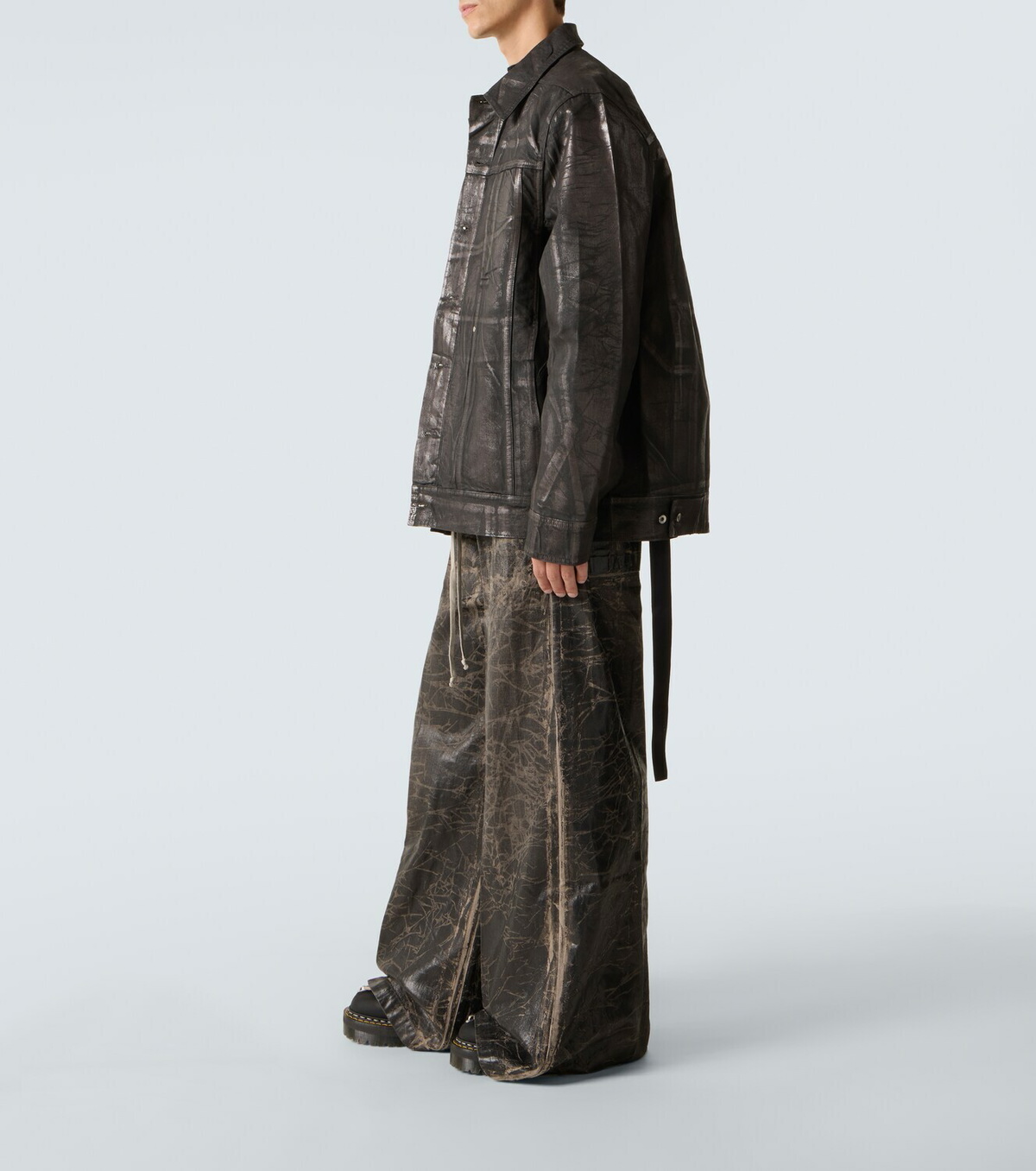 Rick Owens x Dr. Martens 1B60 Quad Sole Pentalace knee-high boots