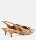 Ferragamo Bow-detail leather slingback pumps