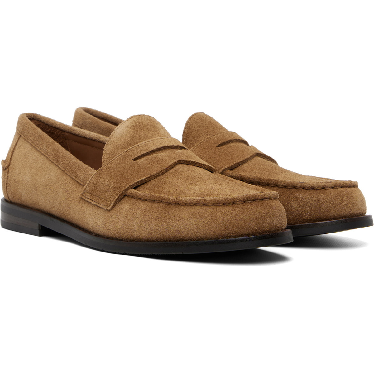 Polo Ralph Lauren Tan Alston Suede Penny Loafers