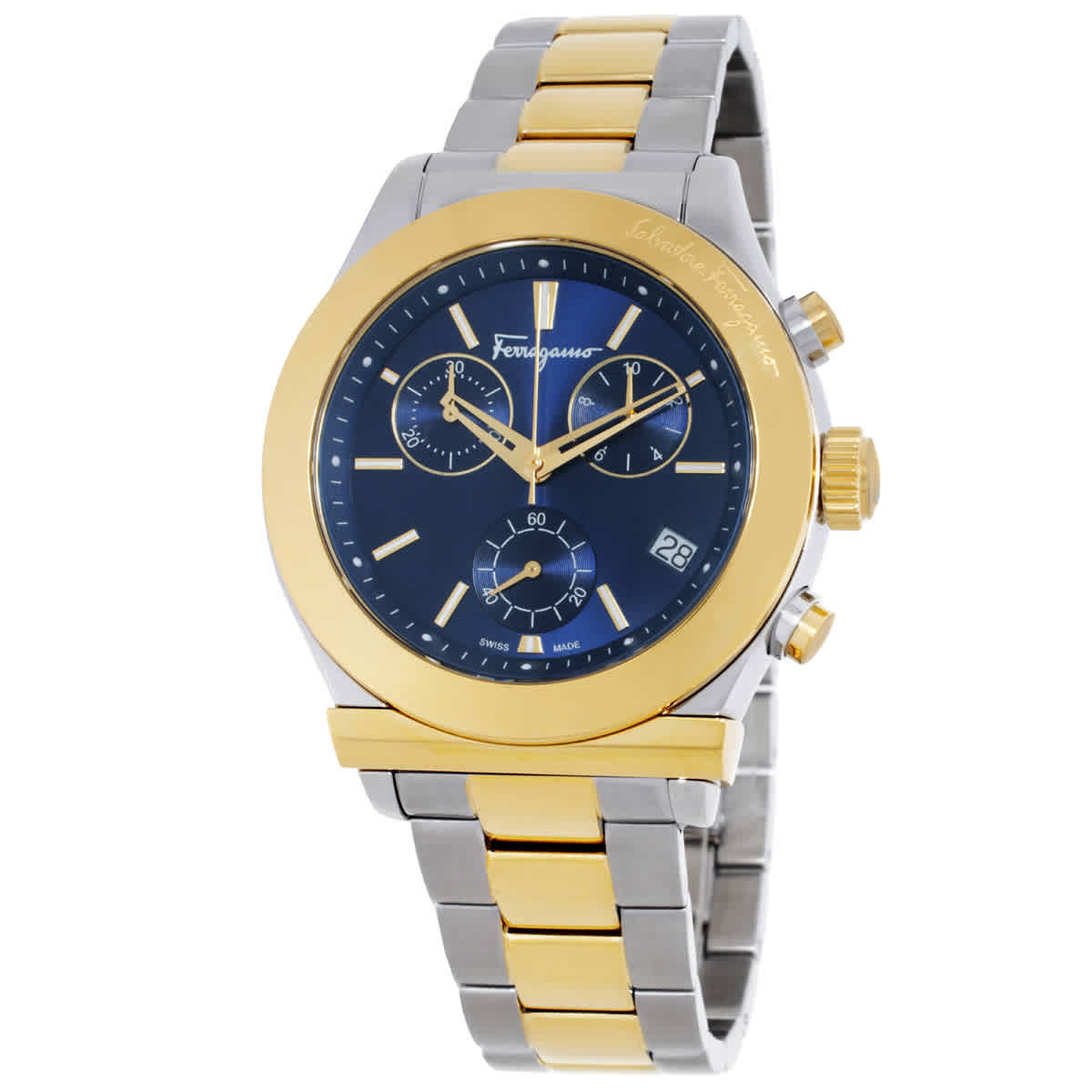 Ferragamo 1898 Chronograph Quartz Blue Dial Mens Watch SFH600418