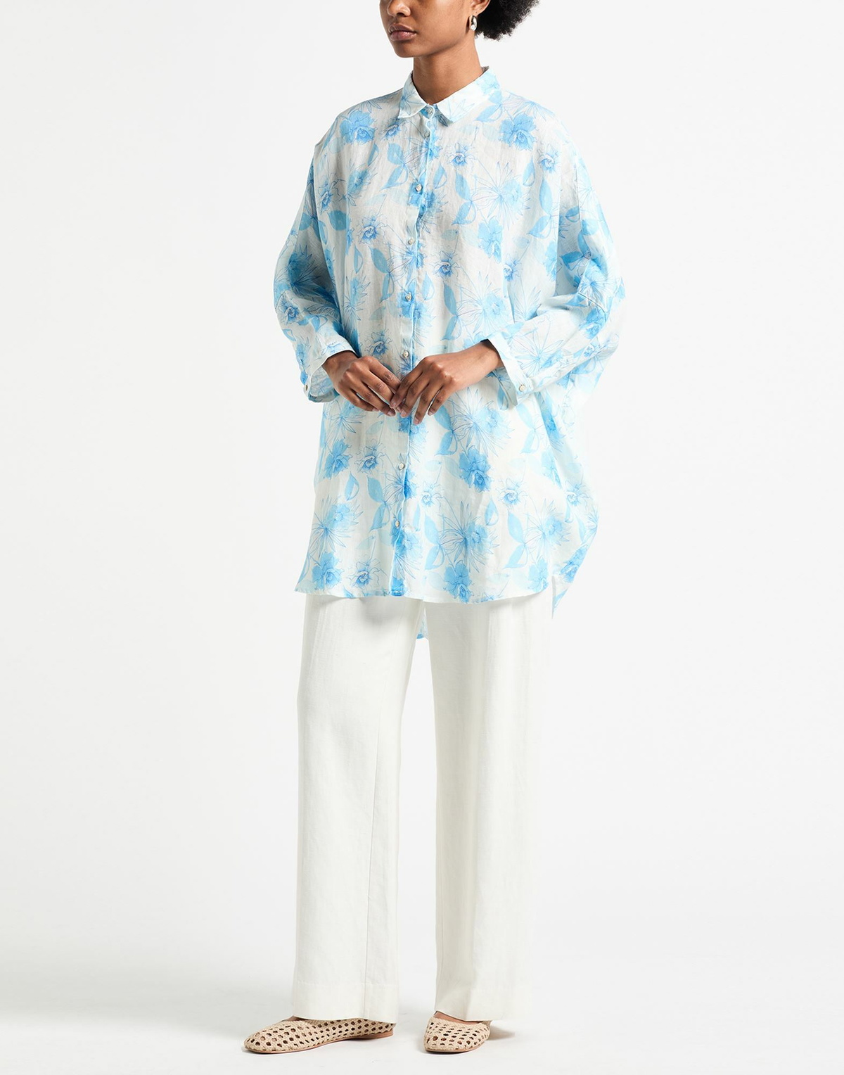 120% Lino Womens Shirt in Off white