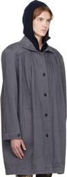 OPEN YY Gray Over Shirred Top Coat