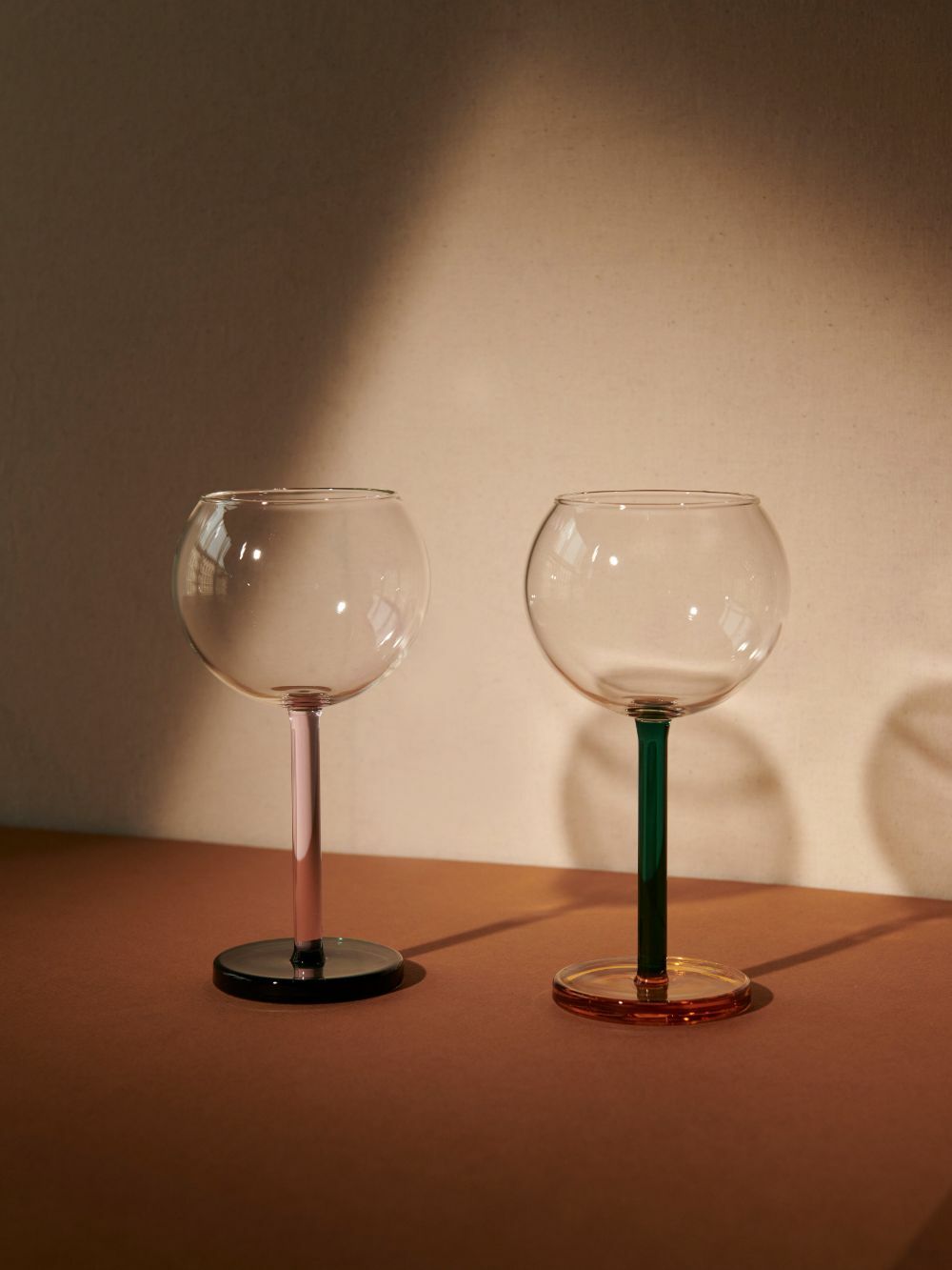 Sophie Lou Jacobsen Green, Orange And Pink Two-Piece Glass Set