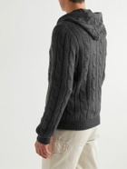 Ralph Lauren Purple label - Cable-Knit Cashmere Zip-Up Hoodie - Gray