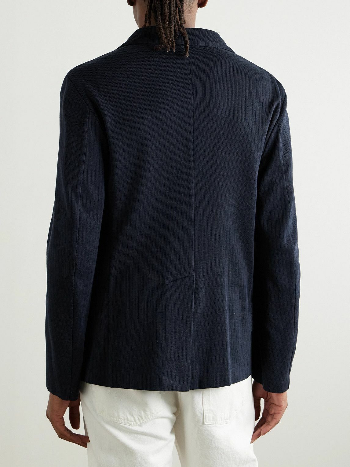 Barena - Torceo Ribbed Cotton-Jersey Blazer - Blue