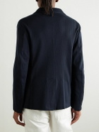 Barena - Torceo Ribbed Cotton-Jersey Blazer - Blue