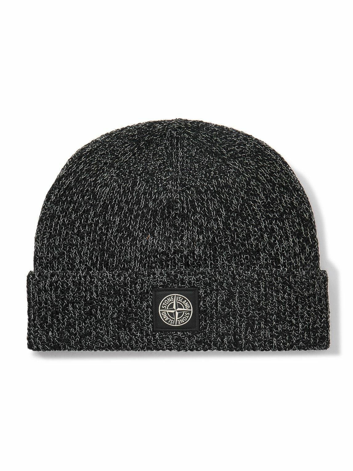 Stone Island - Logo-Appliquéd Reflective Ribbed-Knit Beanie