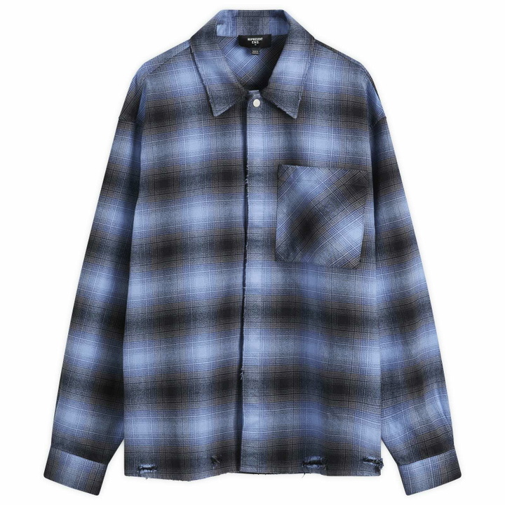 Photo: END. x Represent Distressed Flannel Shirt in Blue