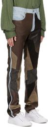 Acne Studios Brown Patchwork Leather Pants