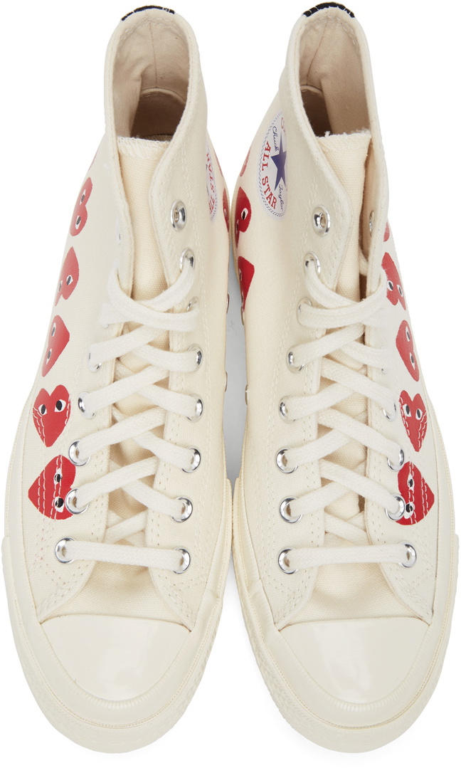COMME des GARÇONS PLAY Off-White Converse Edition Multiple Hearts Chuck 70 High Sneakers