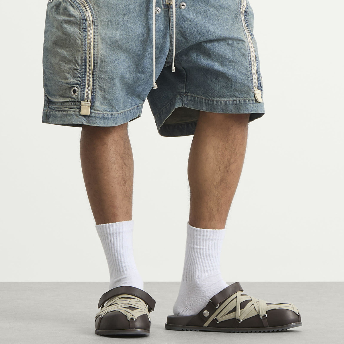 Rick Owens Men's Megalace Slip On Mule in Dark Dust