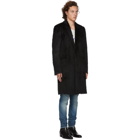 Saint Laurent Black Faux-Fur Long Coat