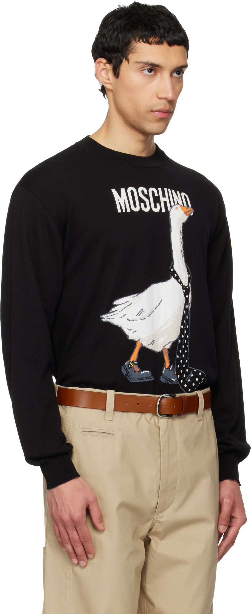 Moschino Black Archive Goose Sweater