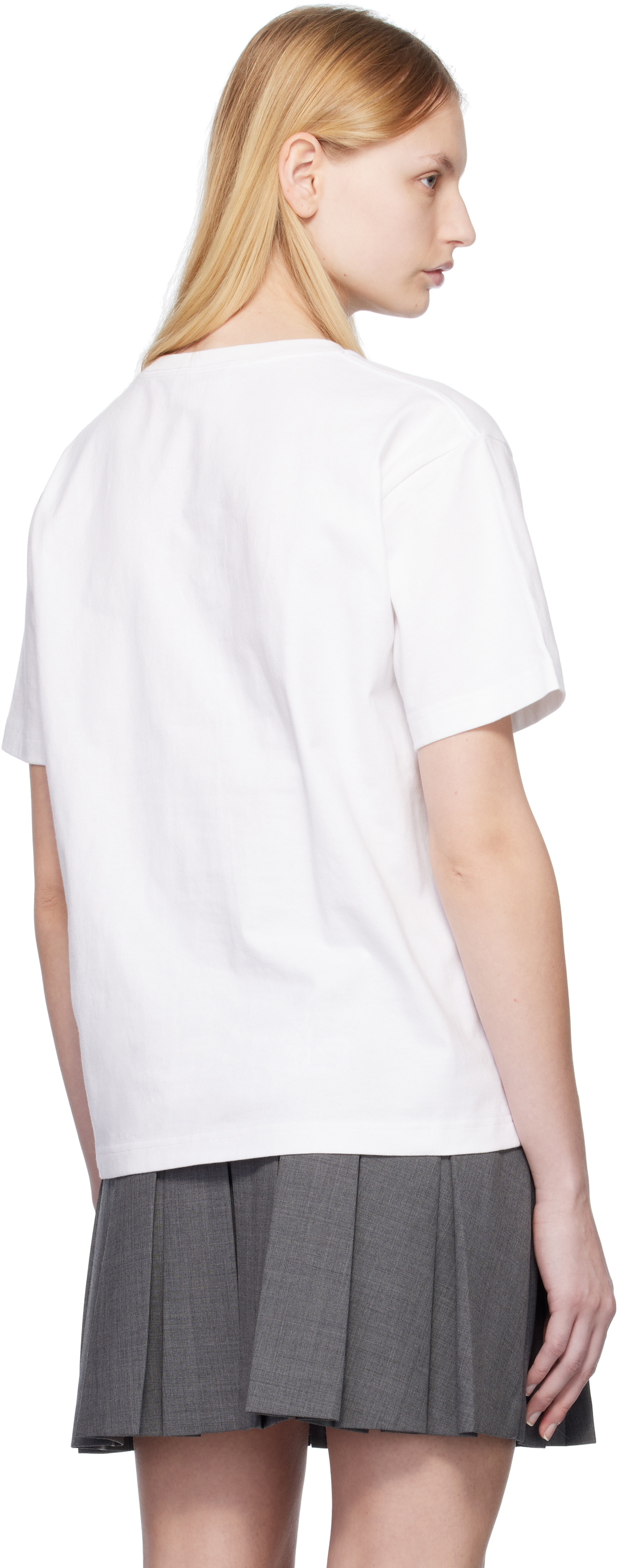 SHUSHU/TONG White Lace Patchwork Oversize T-shirt