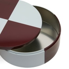 HAY Tin Container - Round in Burgundy/Ice Blue 