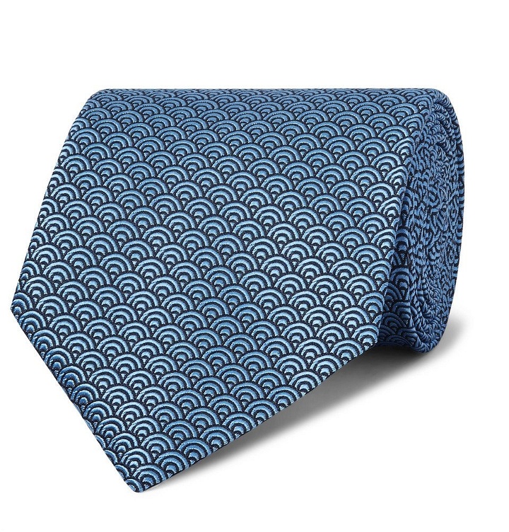 Photo: Ermenegildo Zegna - 8cm Silk-Jacquard Tie - Men - Blue