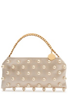 Stella Mccartney Falabella Mini Faux Pearl-embellished Satin Shoulder bag - White - One Size