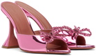 Amina Muaddi Pink Rosie Slipper Heeled Sandals