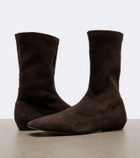The Row Cindy suede ankle boots