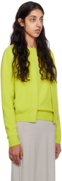 Frenckenberger Yellow Mini Bomber Cardigan