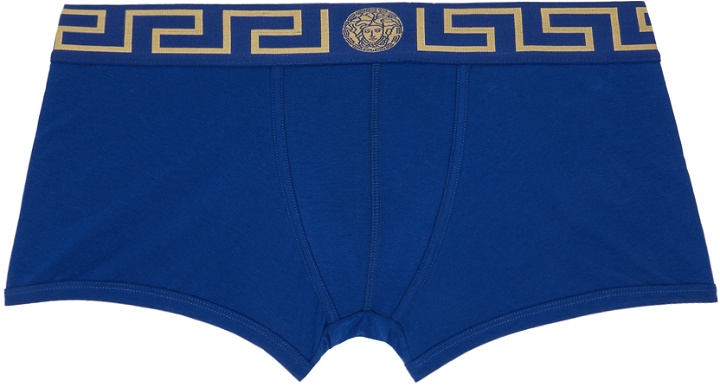 Photo: Versace Underwear Blue Greca Border Boxers