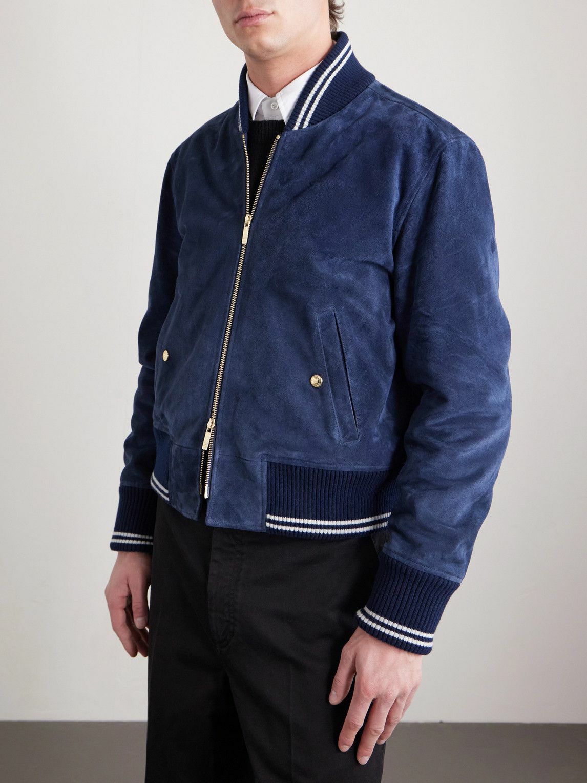 Thom Browne - Suede Blouson Jacket - Blue