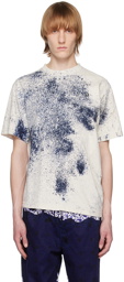 NOMA t.d. Off-White & Navy Twist T-Shirt