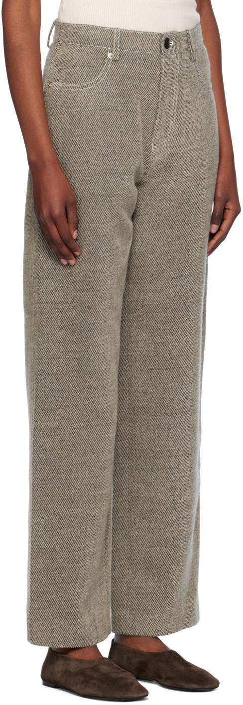 UMBER POSTPAST Brown Recycled Hairy Wool Trousers