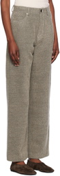 UMBER POSTPAST Brown Recycled Hairy Wool Trousers