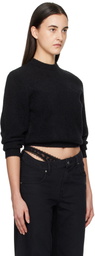 alexanderwang.t Black LS Relaxed Crewneck Sweatshirt