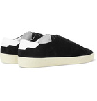 SAINT LAURENT - SL/06 Court Classic Leather-Trimmed Suede Sneakers - Black