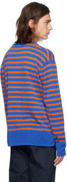 Maison Kitsuné Blue & Orange Intarsia Sweater