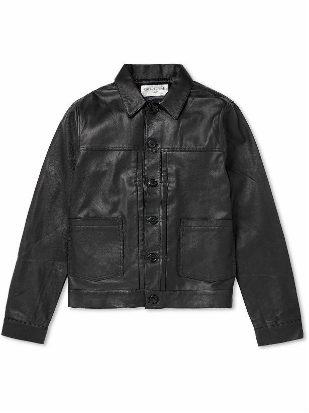 Photo: Officine Générale - Leo Leather Jacket - Black