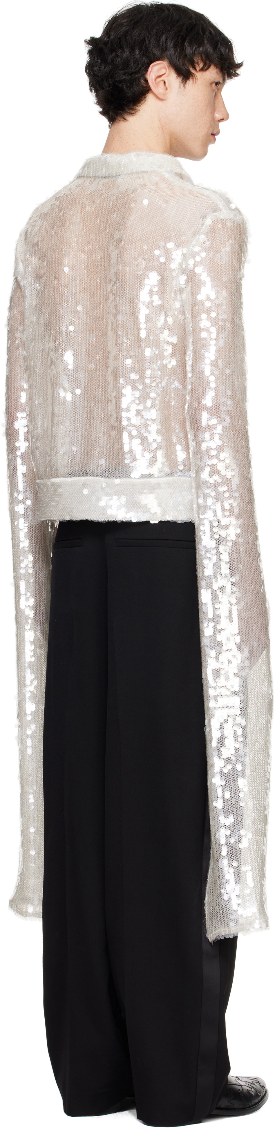 Coperni White Knotted Sequins Polo