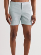 Orlebar Brown - Bulldog Mid-Length Striped Cotton-Blend Swim Shorts - Blue
