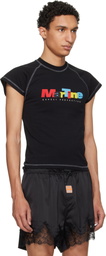 Martine Rose Black Raglan Shrunken T-shirt