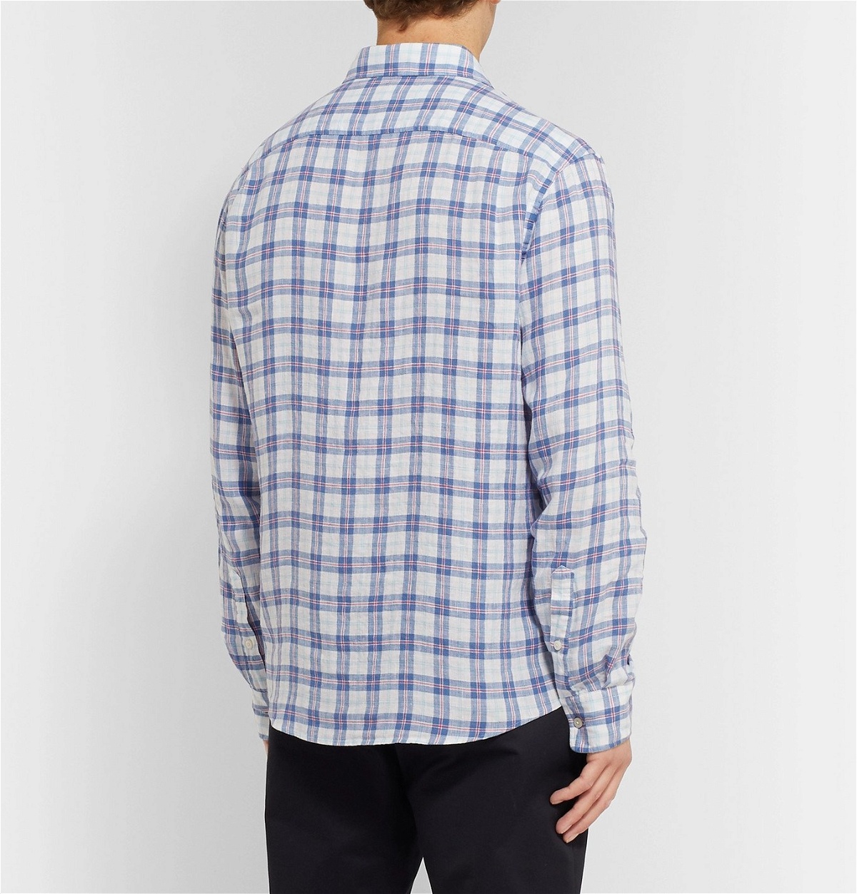 Faherty - Checked Linen Shirt - Blue Faherty