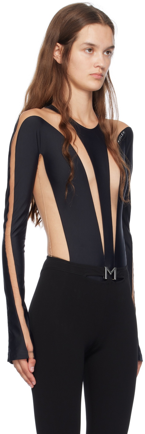 MUGLER 売れ筋商品|||マグラー Tシャツ トップス レディース Bodysuits Beige Beige Illusion Bodysuit by Mugler on Sale
