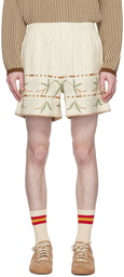 Bode Off-White Gerber Border Shorts