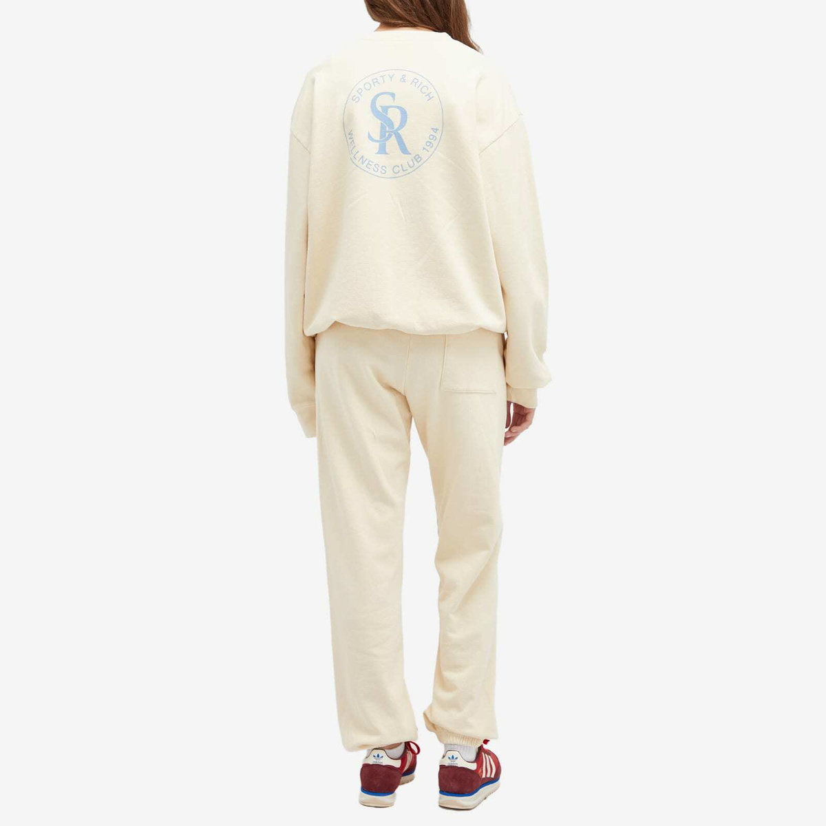 Sporty & Rich S&R Sweatshirt in Cream/Sky Blue