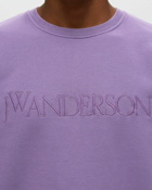 Jw Anderson Logo Embroidery Sweatshirt Purple - Mens - Sweatshirts