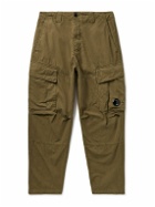 C.P. Company - Tapered Logo-Appliquéd Micro Reps Cargo Trousers - Brown
