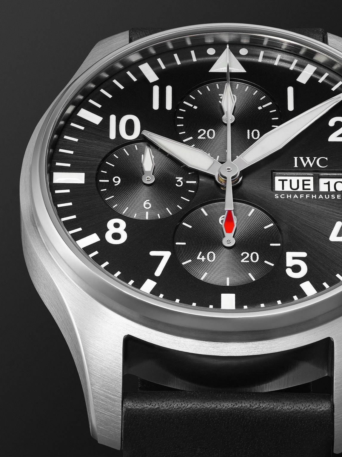 IWC Schaffhausen - Pilot's Automatic Chronograph 43mm Stainless Steel and Leather Watch, Ref. No. IWIW378001