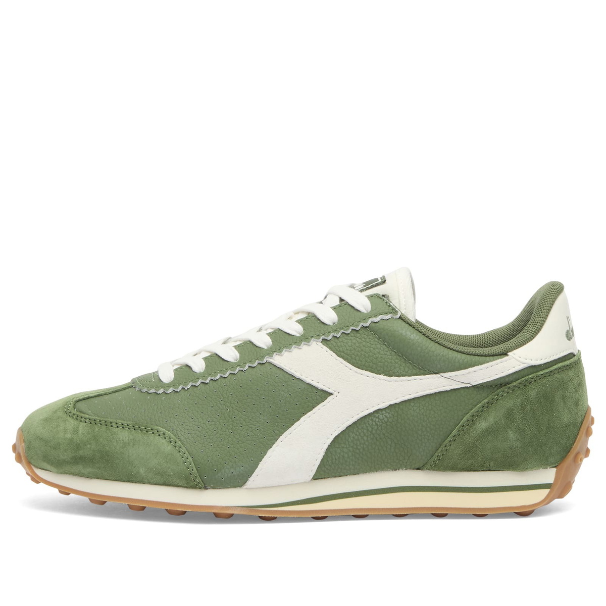 Diadora Men's Rally Punched Sneaker in Green Botanic